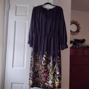 Old Navy black and floral dress XL